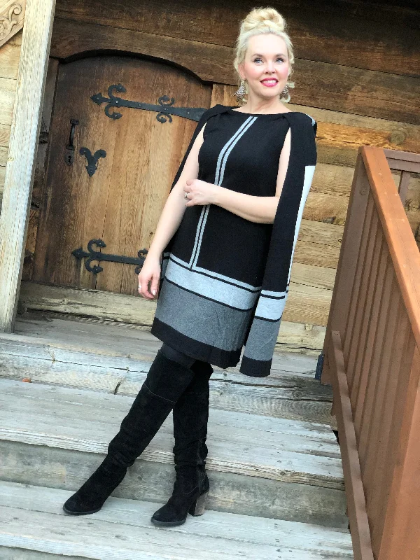 Sleeveless Women Dress in Bright Colors for Summer Parties Sleeveless Women Dress in Bright Colors for Summer Parties Pullover Cape Dress Combo