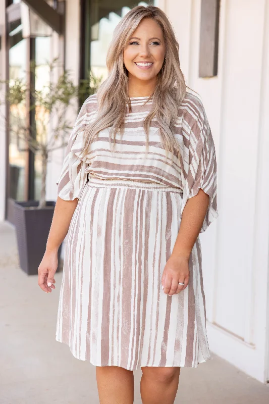 Maxi Women Dress with Floral Print for a Bohemian Vibe Maxi Women Dress with Floral Print for a Bohemian Vibe Tea Has Been Spilled Midi Dress, Mocha