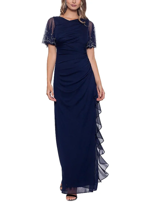 Off - the - Shoulder Women Dress for a Romantic and Feminine Look Off - the - Shoulder Women Dress for a Romantic and Feminine Look Womens Embellished Cascade Evening Dress