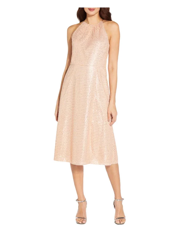 Sleeveless Women Dress in Bright Colors for Summer Parties Sleeveless Women Dress in Bright Colors for Summer Parties Womens Halter Sequined Cocktail and Party Dress
