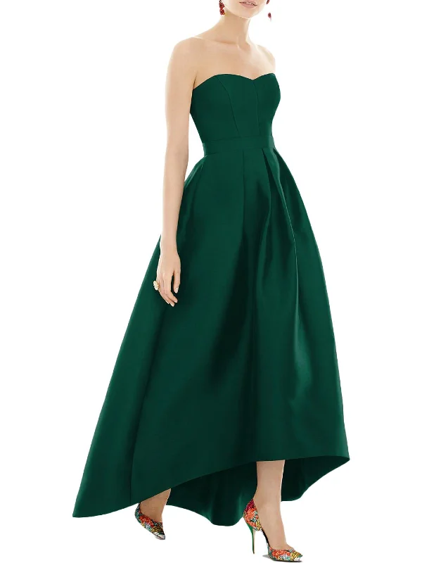 Plus Size Women Dress with a Flattering A - Line Cut for Comfort and Style Plus Size Women Dress with a Flattering A - Line Cut for Comfort and Style Womens Satin Hi-Low Evening Dress