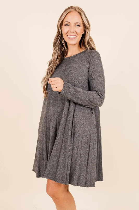 Shift Women Dress with a Simple and Classic Design for Everyday Wear Shift Women Dress with a Simple and Classic Design for Everyday Wear Wouldn't Be Surprised Dress, Charcoal