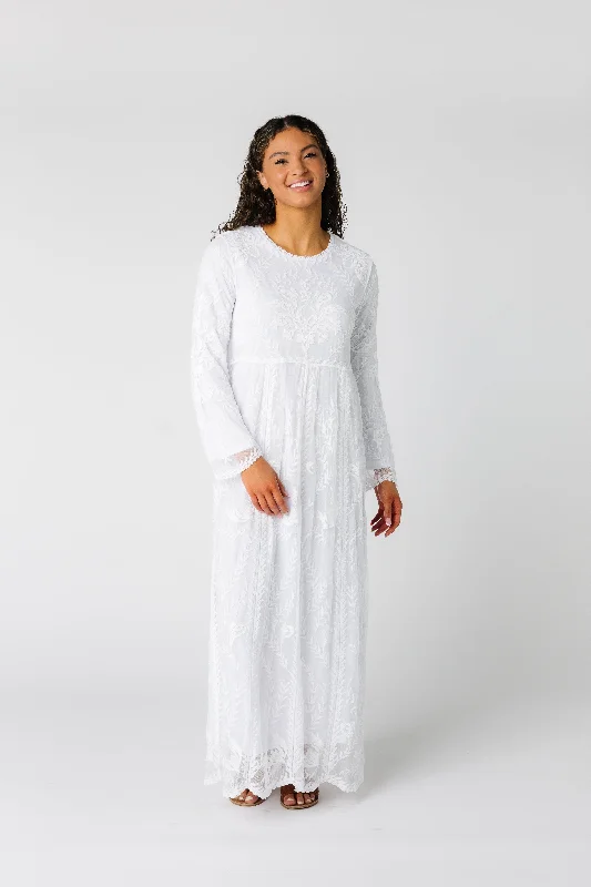 Plaid midi dresses for a fall - themed family gatheringAll Lace Pocket Embroidered Maxi Dress