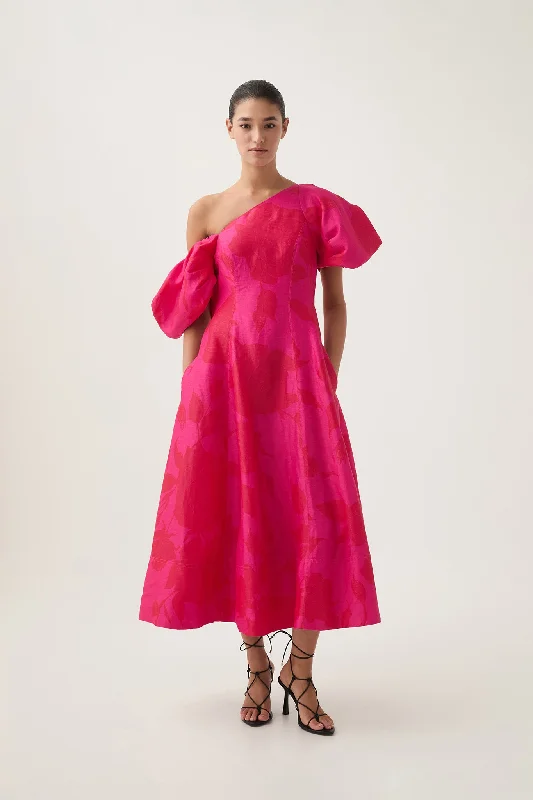 Wrap - style midi dresses in silk for a sophisticated office lookArista Tulip Sleeve Midi Dress