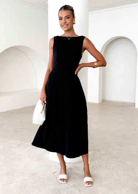 Midi dresses with cotton - blend materials for everyday comfortBeckham Midi Dress - Black Midi dresses with cotton - blend materials for everyday comfortBeckham Midi Dress - Black