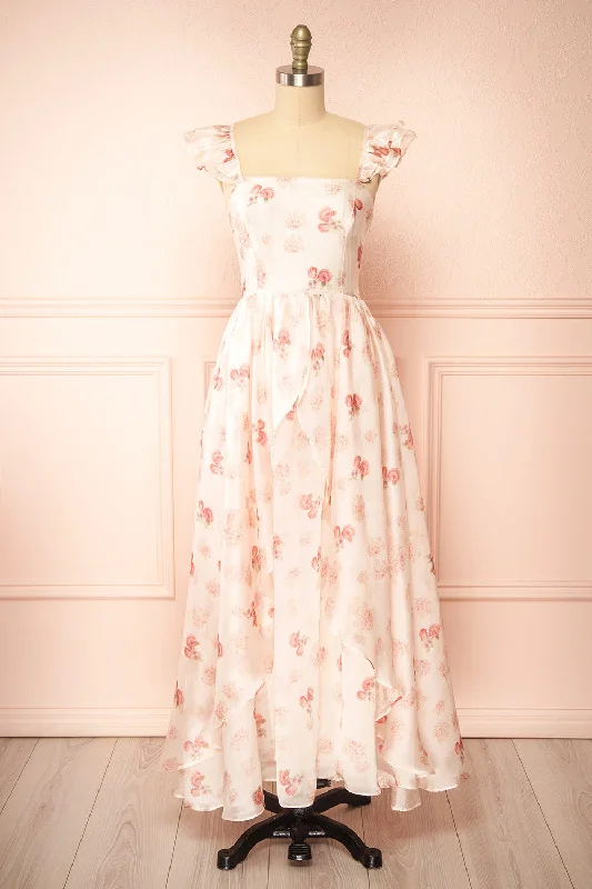 Midi dresses with ruched sleeves for a more fitted and stylish arm lookBraelyn | Pink Floral Maxi Dress