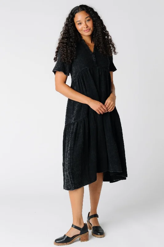 Wrap - style midi dresses in silk for a sophisticated office lookBrass & Roe Washed Pondering Midi Dress