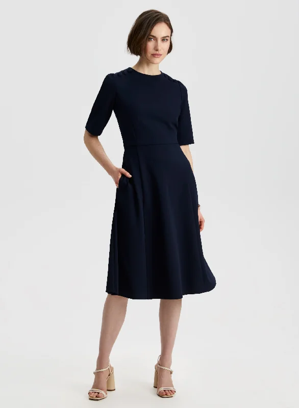Midi dresses with tiered skirts for a bohemian festival lookButton Detail Dress