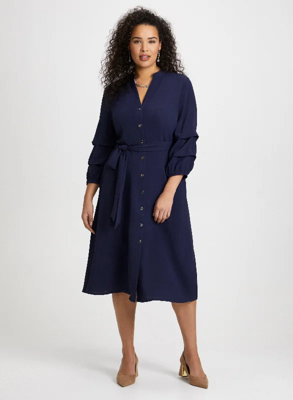 Midi dresses with off - the - shoulder necklines for a flirty lookButton-Down Dress