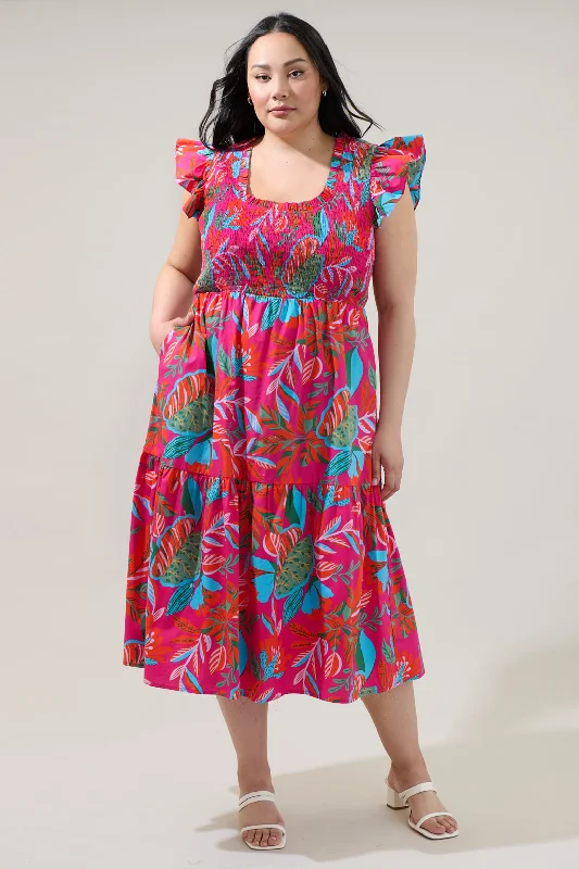 Midi dresses with fringe details for a fun and energetic styleCactus Blossom Giza Glare Smock Tiered Midi Dress Curve Midi dresses with fringe details for a fun and energetic styleCactus Blossom Giza Glare Smock Tiered Midi Dress Curve