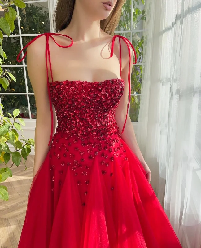 Midi dresses with belted waists to accentuate the figureCherry Blossom Elegance Gown