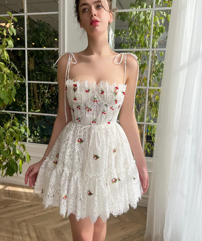 Midi dresses with geometric cutouts for a contemporary and edgy lookCherry Crystal Couture Mini Dress
