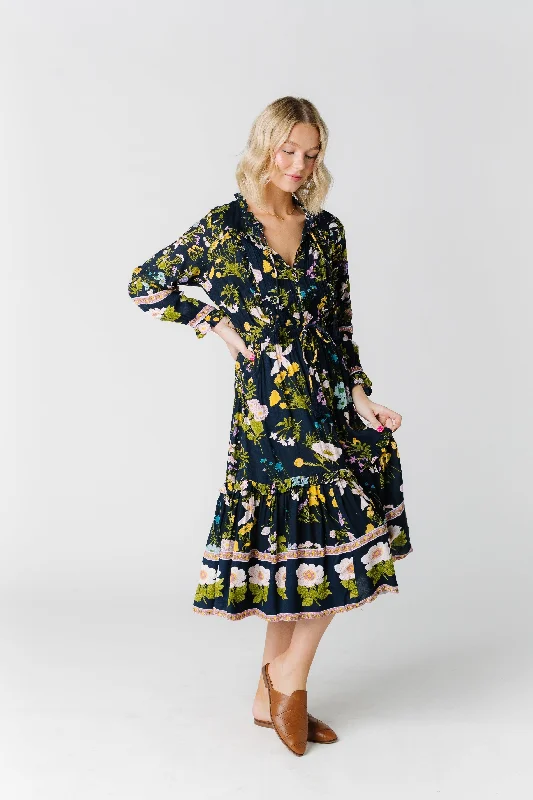 Midi dresses with embroidered accents for a unique and detailed designCitrus Haven Delicate Print Dress