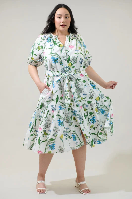 Midi dresses with cold - shoulder cutouts for a trendy styleClove Garden Floral Wynette Tiered Midi Dress Curve Midi dresses with cold - shoulder cutouts for a trendy styleClove Garden Floral Wynette Tiered Midi Dress Curve