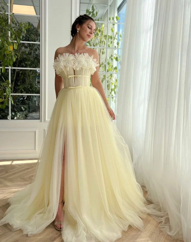 Midi dresses with lace - up fronts for a unique and adjustable styleDraped Buttercream Allure Gown