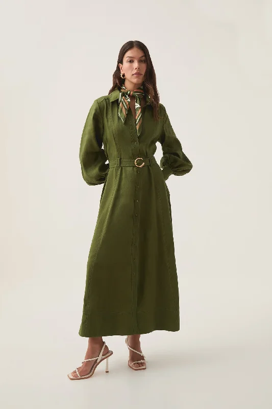 Midi dresses with pom - pom trims for a playful and festive lookEnchanter Scarf Midi Dress