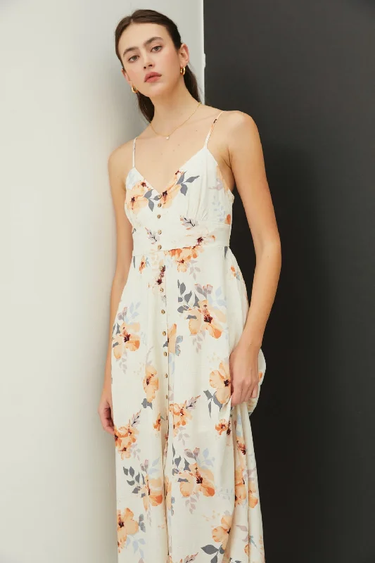 Midi dresses with metallic threads for a glamorous evening eventFloral Button Down Cami Midi Dress Midi dresses with metallic threads for a glamorous evening eventFloral Button Down Cami Midi Dress