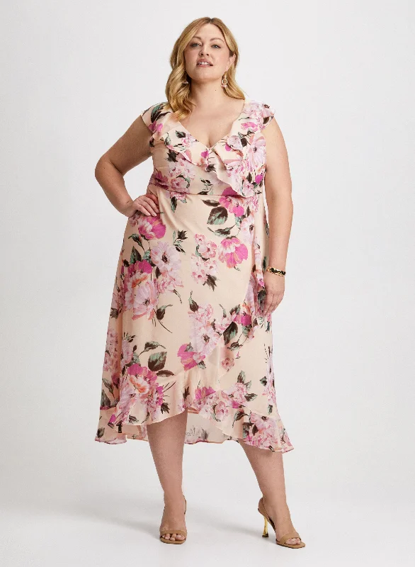 Midi dresses with tassel accents for a bohemian and free - spirited styleFloral Chiffon Midi Dress