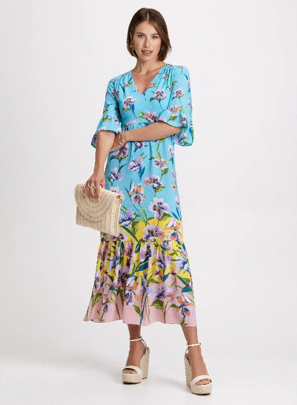 Midi dresses with empire waists for a flattering maternity optionFloral Print Day Dress Midi dresses with empire waists for a flattering maternity optionFloral Print Day Dress