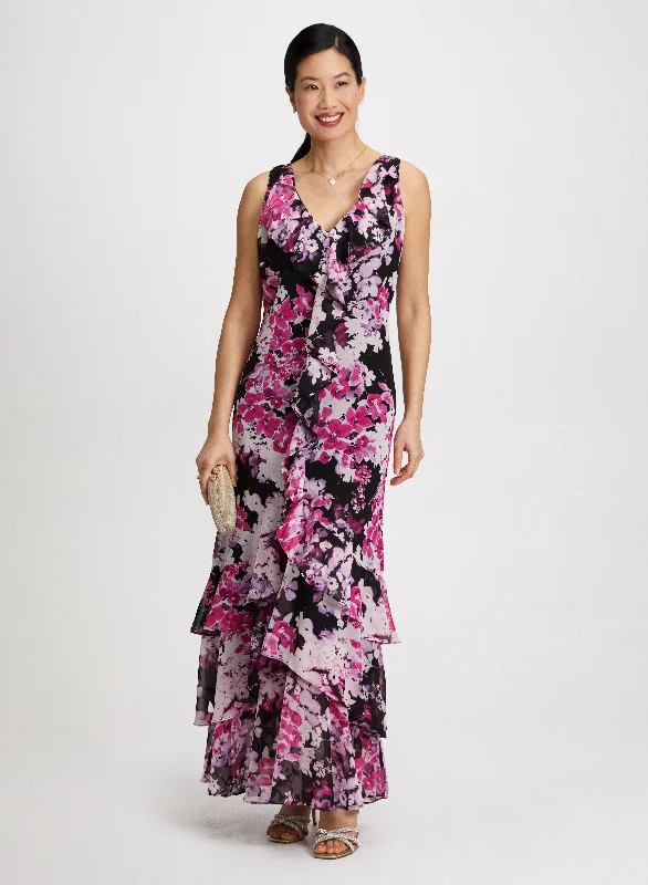 Midi dresses with bow accents for a sweet and charming lookFloral Print Dress
