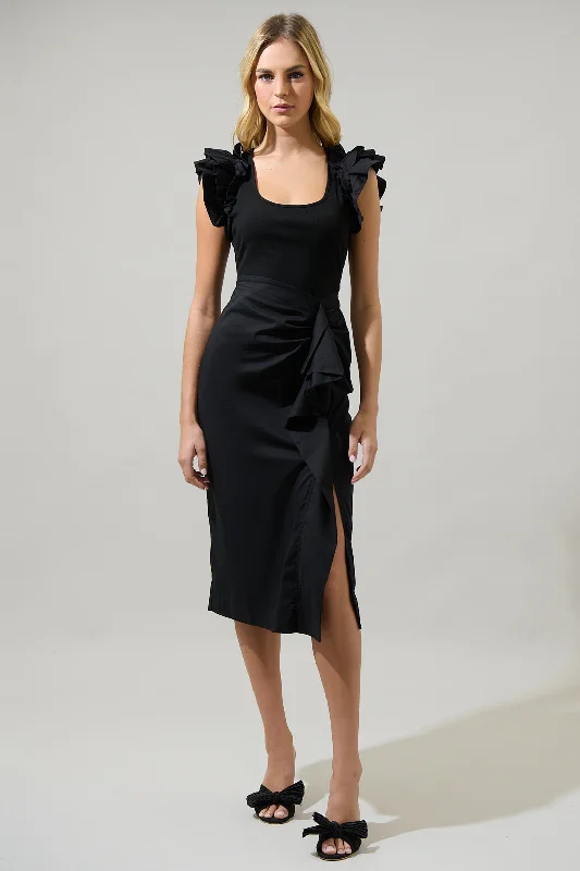 Midi dresses with button - down skirts for a unique and functional designGavina Glow Pleated Midi Dress