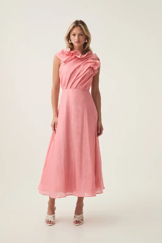 Plaid midi dresses for a fall - themed family gatheringGenesis Midi Dress