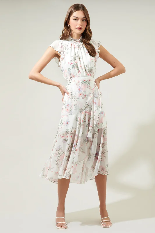 Midi dresses with bow accents for a sweet and charming lookHillary Tana Blouson Drape Tiered Midi Dress Midi dresses with bow accents for a sweet and charming lookHillary Tana Blouson Drape Tiered Midi Dress