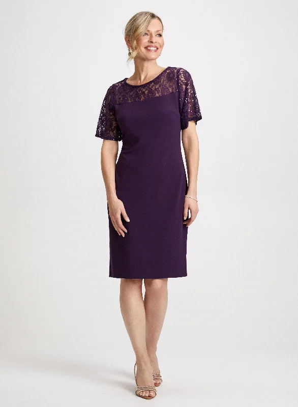 Midi dresses with wrap - around skirts for a customizable fitIllusion Neck Sequin Detail Dress