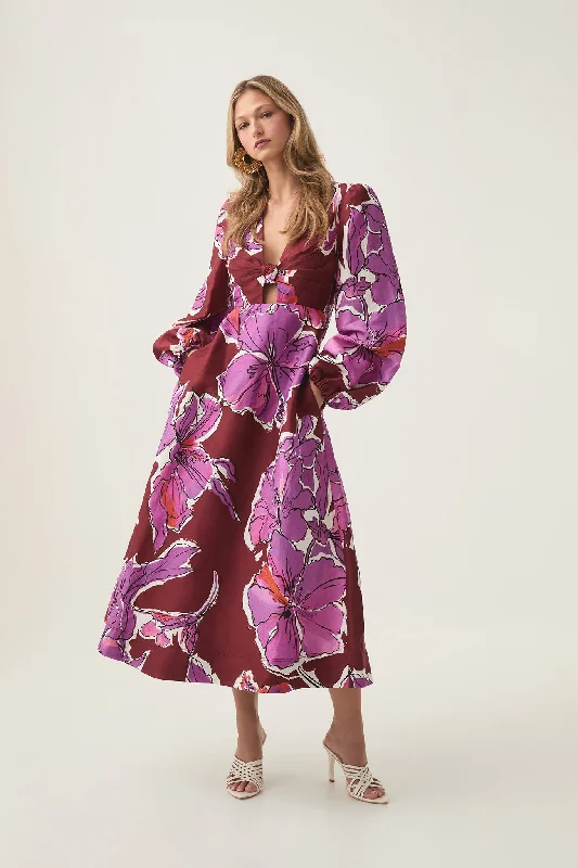 Midi dresses with cold - shoulder cutouts for a trendy styleInflorescence Midi Dress Midi dresses with cold - shoulder cutouts for a trendy styleInflorescence Midi Dress