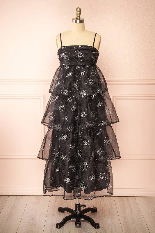Midi dresses with halter necks for a stylish and comfortable optionJazila | Long Black Embellished Chiffon Dress Midi dresses with halter necks for a stylish and comfortable optionJazila | Long Black Embellished Chiffon Dress