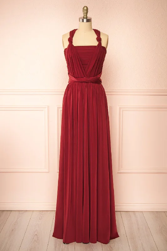 Midi dresses with ruffled hems for a romantic date nightKilda Burgundy | Convertible Maxi Dress Midi dresses with ruffled hems for a romantic date nightKilda Burgundy | Convertible Maxi Dress