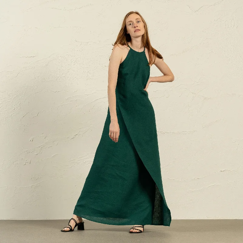 Midi dresses with patchwork patterns for a one - of - a - kind styleMaxi Halterneck Dress Luna