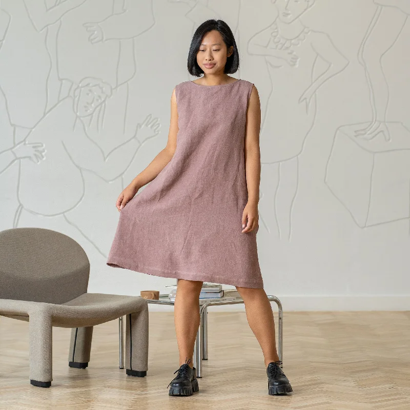 Midi dresses with cotton - blend materials for everyday comfortV Back Dress with Belt Nancy