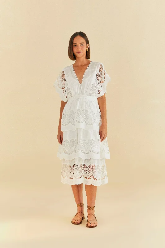 Midi dresses with ruffled bodices for a more pronounced feminine lookOff-White Richelieu Midi Dress