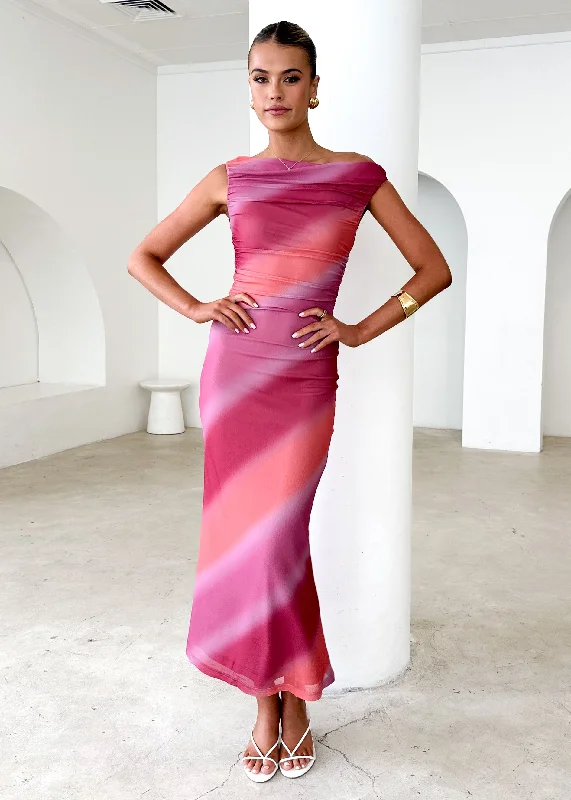 Midi dresses with tiered skirts for a bohemian festival lookOlly Mesh Midi Dress - Rose Tie Dye Midi dresses with tiered skirts for a bohemian festival lookOlly Mesh Midi Dress - Rose Tie Dye