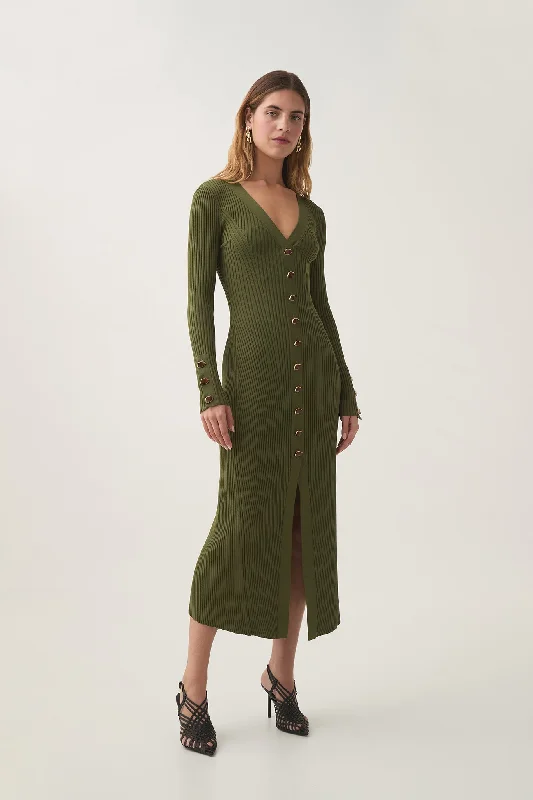 Midi dresses with sheer panels for a touch of allureOndine Knit Midi Dress