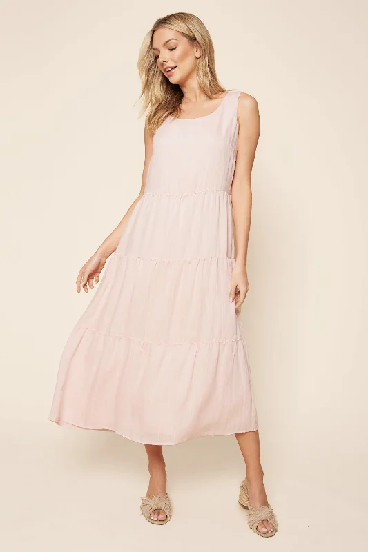 Midi dresses with sheer panels for a touch of allurePaloma Tiered Midi Dress