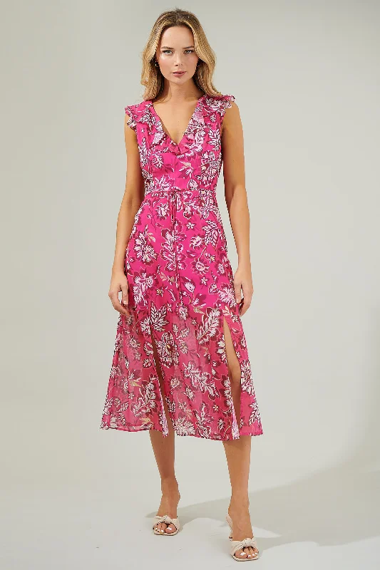 Midi dresses with fringe details for a fun and energetic stylePatricia Passion Sleeveless Ruffle Midi Dress Midi dresses with fringe details for a fun and energetic stylePatricia Passion Sleeveless Ruffle Midi Dress
