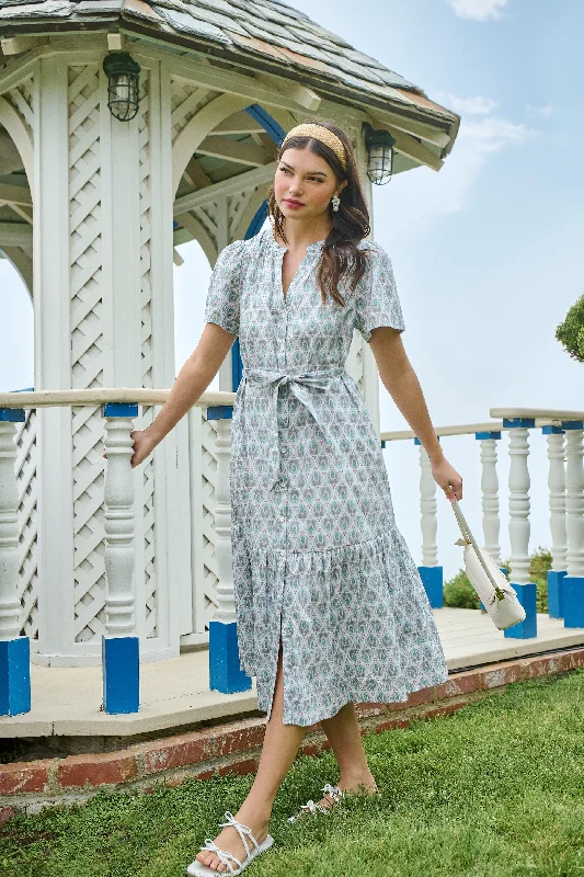 Wrap - style midi dresses in silk for a sophisticated office lookPilar Cora Button Up Midi Dress Wrap - style midi dresses in silk for a sophisticated office lookPilar Cora Button Up Midi Dress