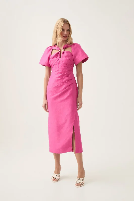 Midi dresses with lace - up fronts for a unique and adjustable stylePresence Twisted Midi Dress Midi dresses with lace - up fronts for a unique and adjustable stylePresence Twisted Midi Dress