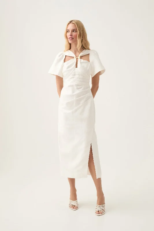 Midi dresses with ribbed textures for a unique and tactile appearancePresence Twisted Midi Dress Midi dresses with ribbed textures for a unique and tactile appearancePresence Twisted Midi Dress