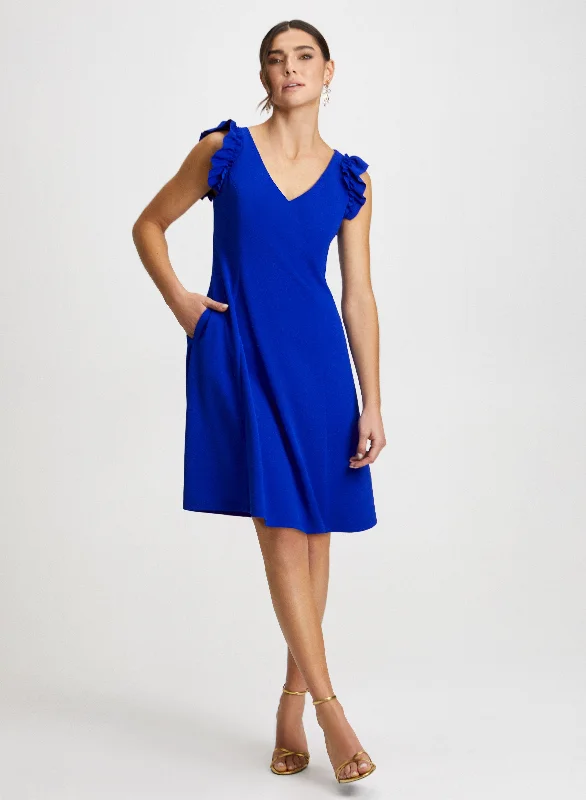Midi dresses with empire waists for a flattering maternity optionRuffle Detail Cap Sleeve Dress