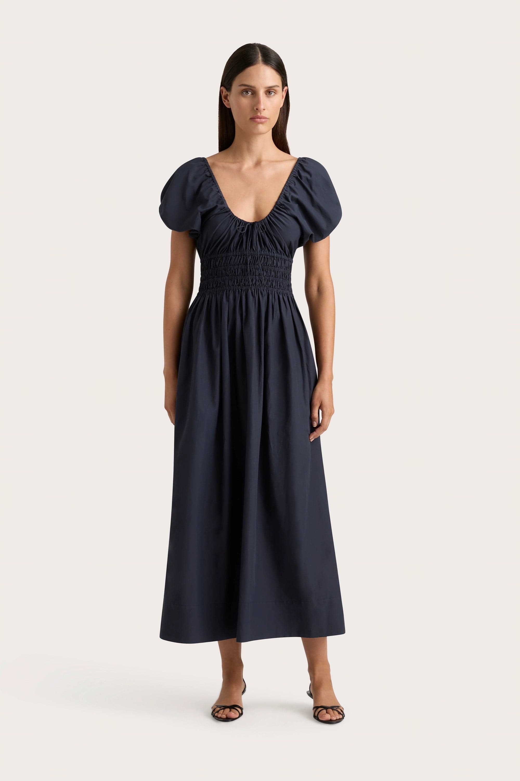 Midi dresses with fringe details for a fun and energetic styleSeine Midi Dress Midnight