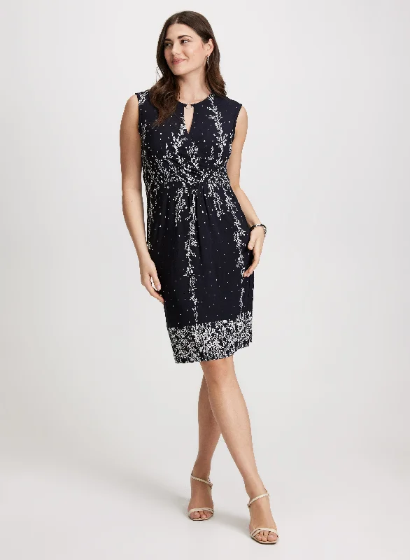 Midi dresses with fringe details for a fun and energetic styleSheath Dress With Keyhole Detail