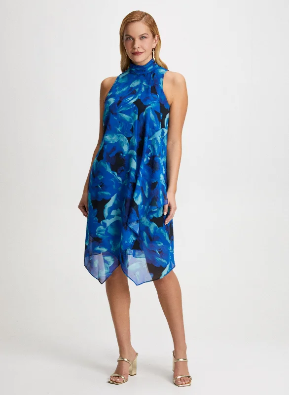Midi dresses with ruched sleeves for a more fitted and stylish arm lookFloral Halter Dress
