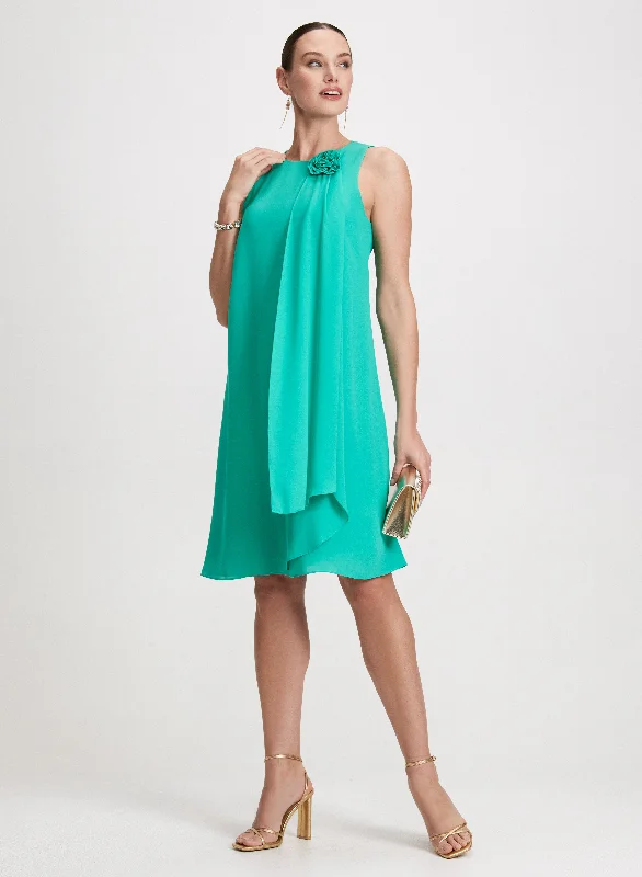 Midi dresses with fringe details for a fun and energetic styleShort Rosette Dress