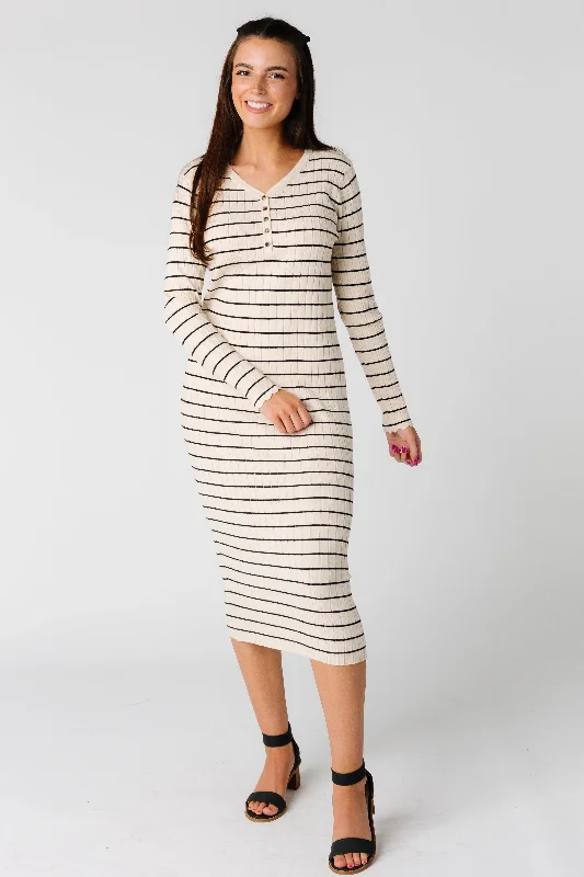 Midi dresses with empire waists for a flattering maternity optionSimon Sweater Dress