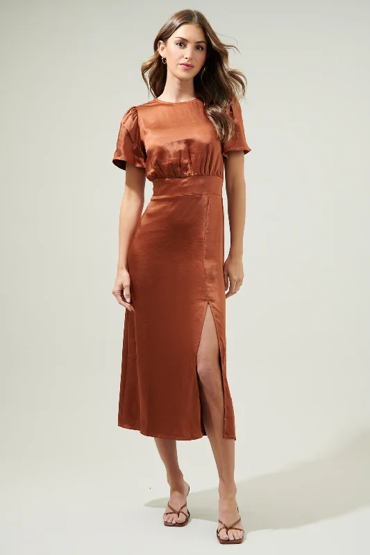 Velvet midi dresses in jewel tones for a glamorous winter eventSpice Satin Bloom Midi Dress Velvet midi dresses in jewel tones for a glamorous winter eventSpice Satin Bloom Midi Dress