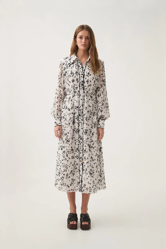 Midi dresses with button - front designs for a classic touchStarflower Midi Dress