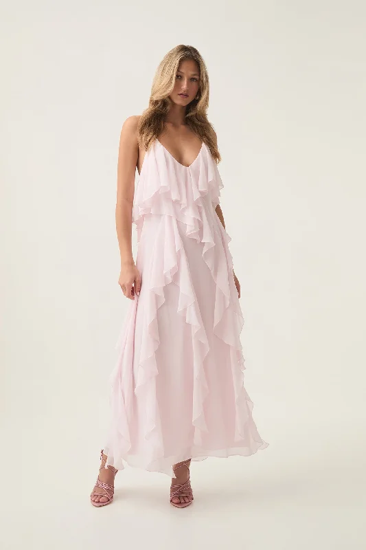 Midi dresses with ribbed textures for a unique and tactile appearanceValentine Frill Midi Dress Midi dresses with ribbed textures for a unique and tactile appearanceValentine Frill Midi Dress
